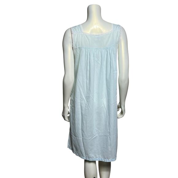 Adonna Vintage Nightgown Light Blue Eyelet Lace Cotton Blend Small - Picture 3 of 8